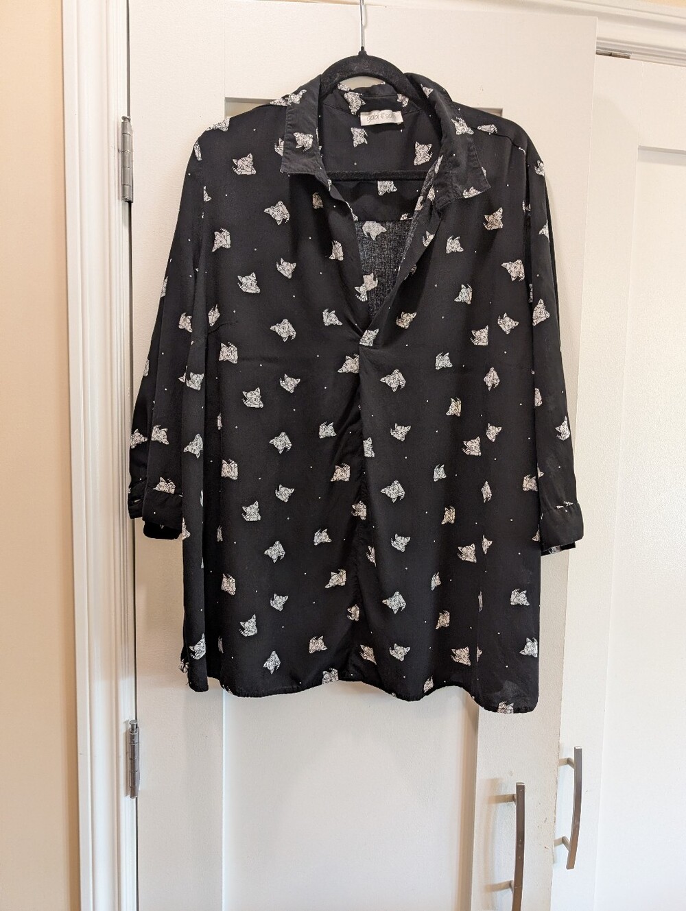 Novelty Print Cat Tunic,2X
